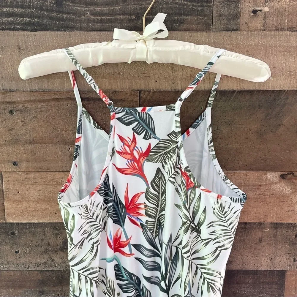 Palm Leaf Summer Shorts Romper Size Small - Picture 5 of 10
